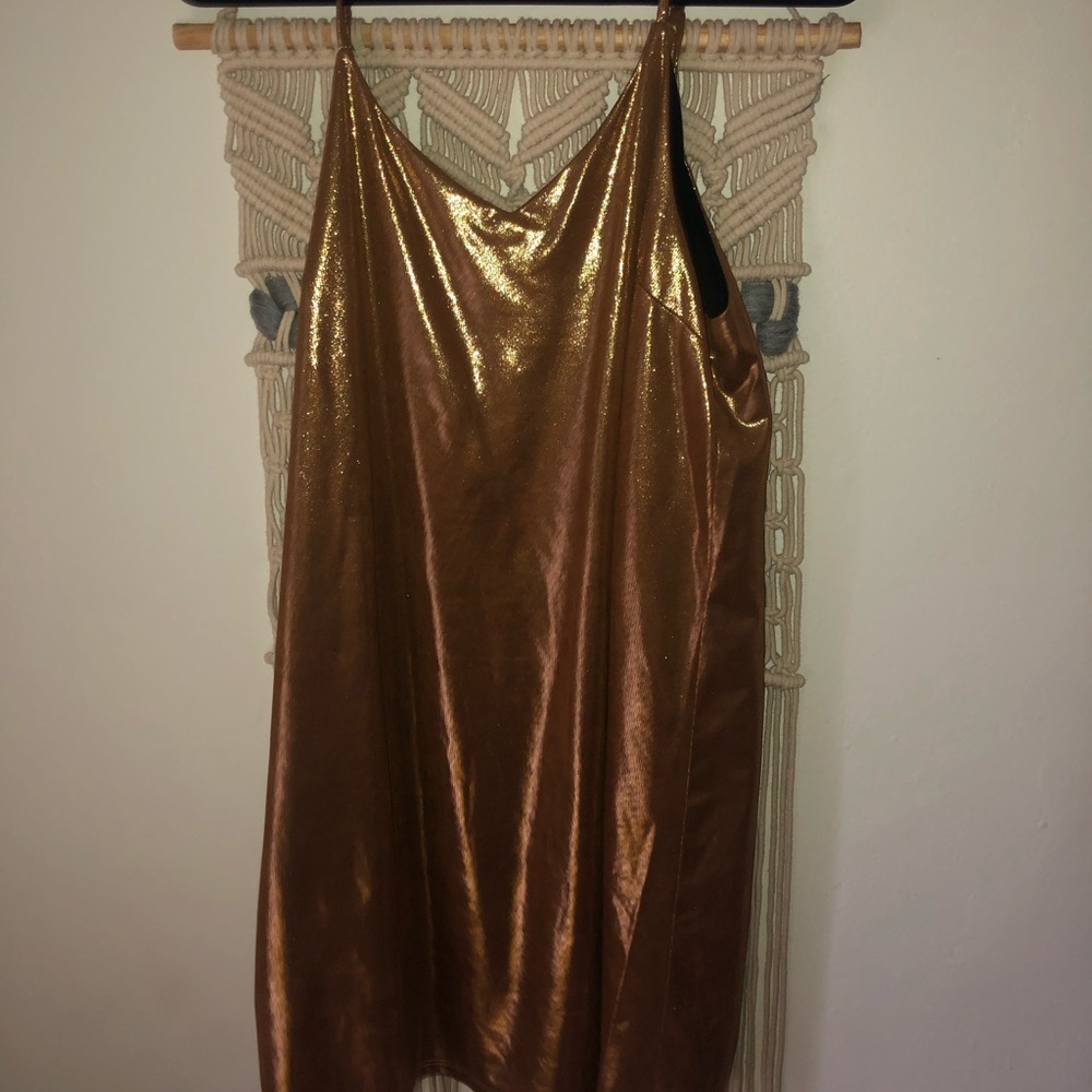 Gold mini sheath dress